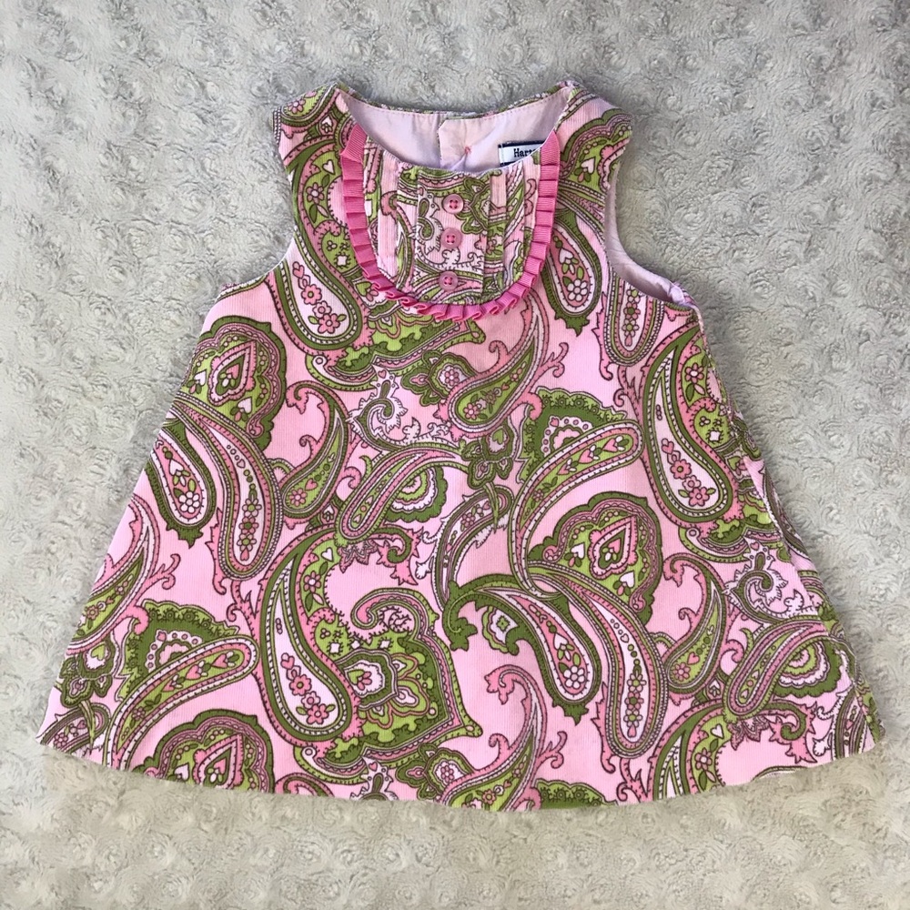 Hartstrings Pink Paisley Dress Green 3-6 Months